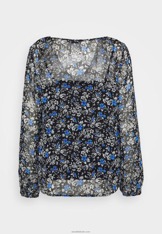 Anna Field kvinner bluse svart/flerfarget P266L698