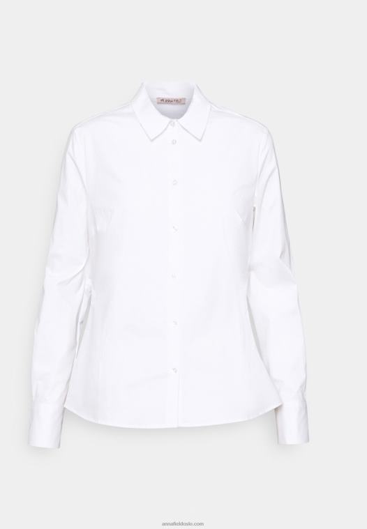 Anna Field kvinner button-down bluse hvit P266L675