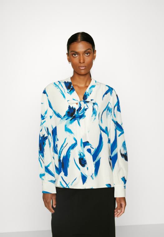 Anna Field kvinner button-down bluse hvit, blå P266L679