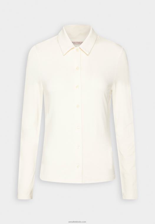 Anna Field kvinner button-down bluse off-white P266L672