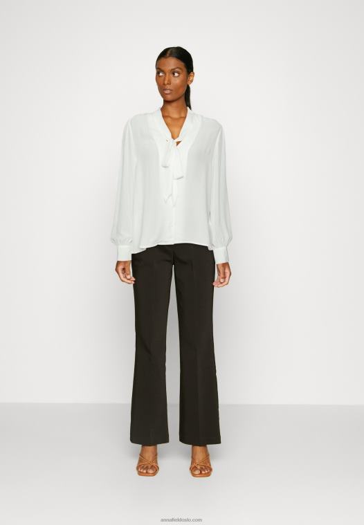 Anna Field kvinner button-down bluse off white P266L673