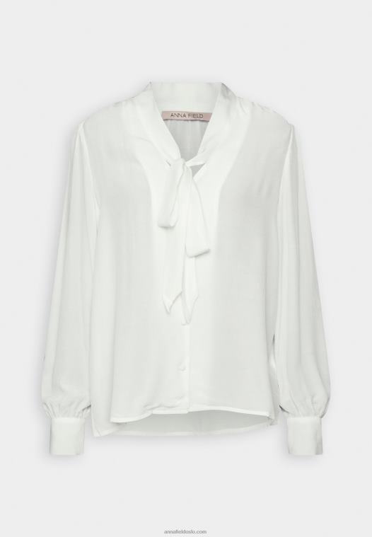 Anna Field kvinner button-down bluse off white P266L673