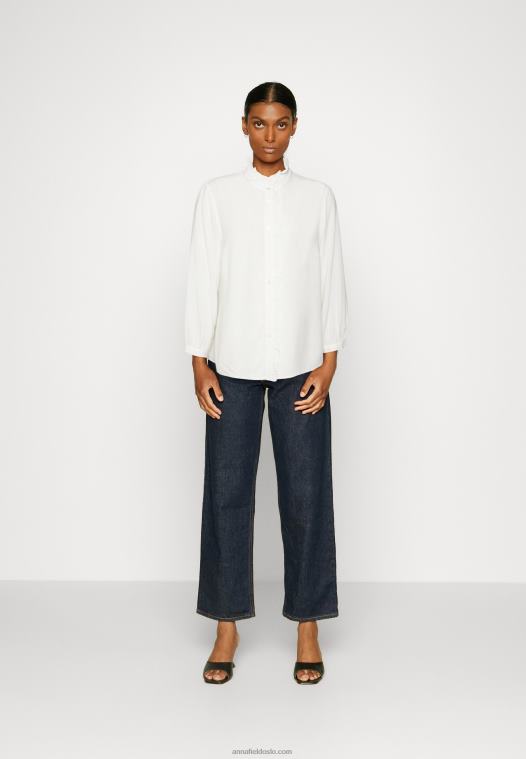 Anna Field kvinner button-down bluse off-white P266L677