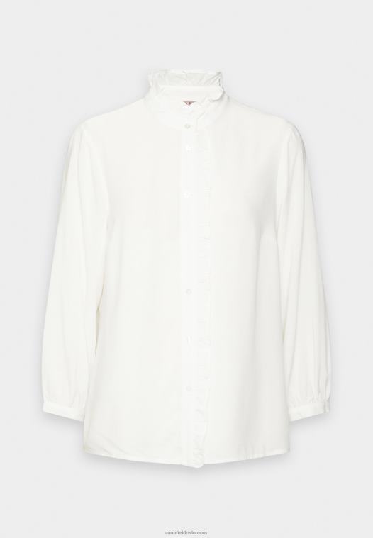 Anna Field kvinner button-down bluse off-white P266L677