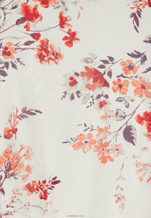 Anna Field kvinner chiffon omslagsbeltebluse hvit/rød P266L691