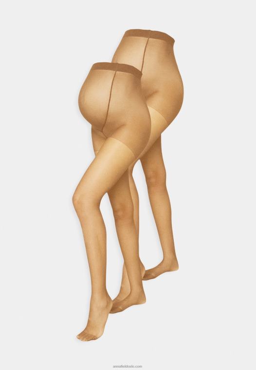 Anna Field kvinner 20 den 2-pak tights kamel P266L1102