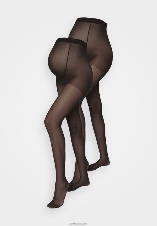 Anna Field kvinner 20 den 2-pak tights svart P266L1095