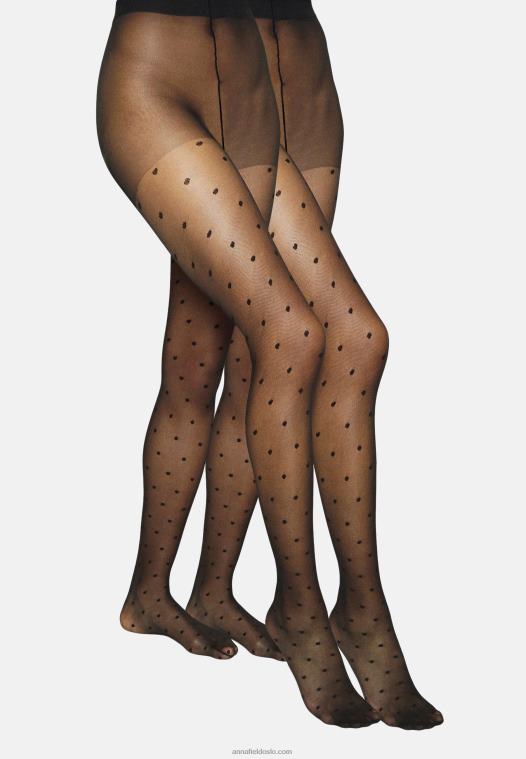 Anna Field kvinner 20 den prikkete tights tights svart P266L1098