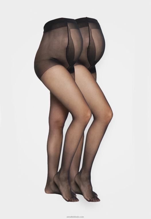 Anna Field kvinner 20 dens gravidtights 2 pack tights svart P266L1114