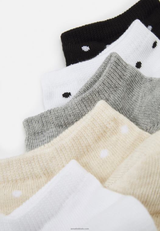 Anna Field kvinner 5 pakke sokker grå/hvit/svart P266L1137