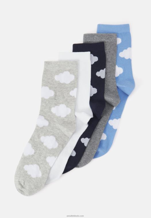 Anna Field kvinner 5pk cloud socks sokker flerfarget P266L1150