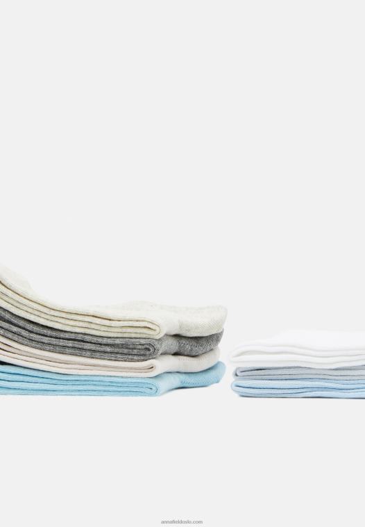 Anna Field kvinner 8 pakke sokker blå/grå P266L1119