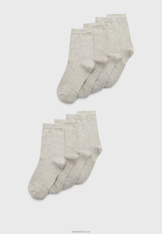 Anna Field kvinner 8 pakke sokker grå P266L1141