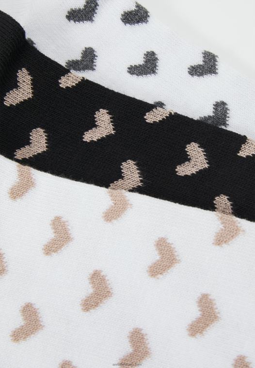 Anna Field kvinner 8 pakke sokker hvit/grå P266L1134