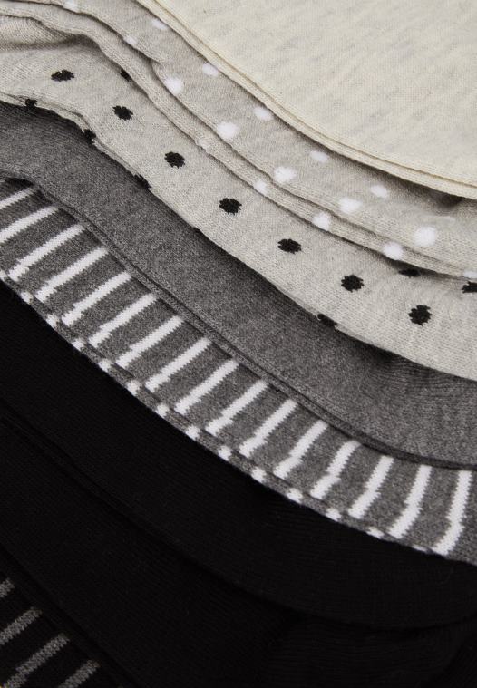 Anna Field kvinner 8pp spot stripe sokker grå P266L1144