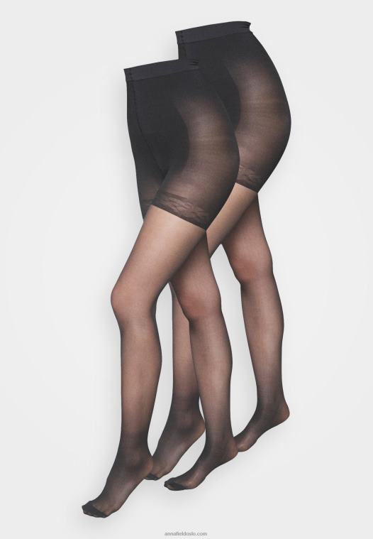 Anna Field kvinner shaping tights 2 pakke tights svart P266L1106
