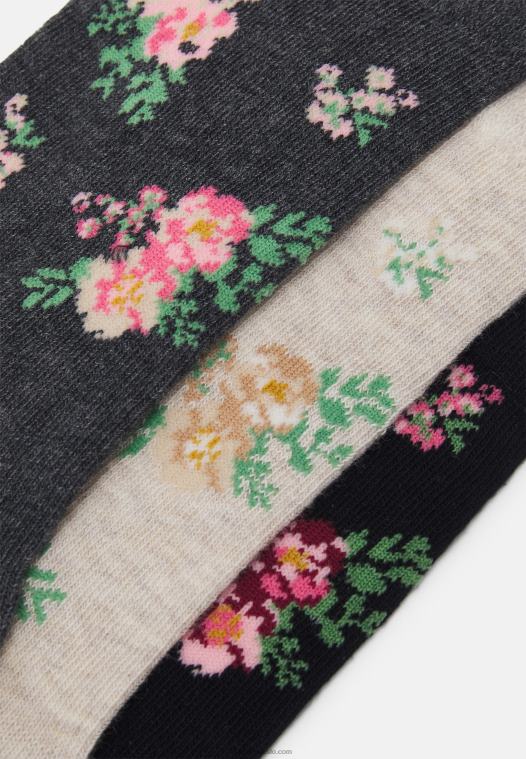 Anna Field kvinner sokker sort/beige P266L1129