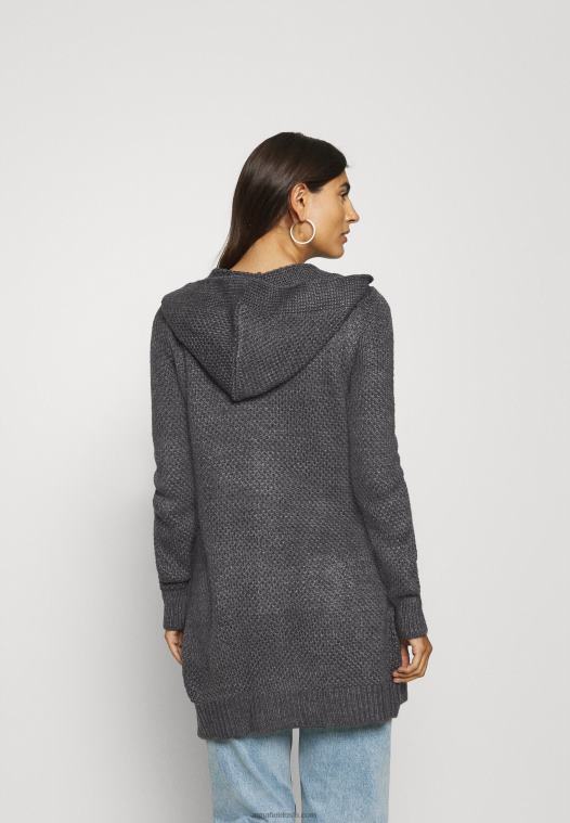 Anna Field kvinner cardigan mørkegrå melange P266L823