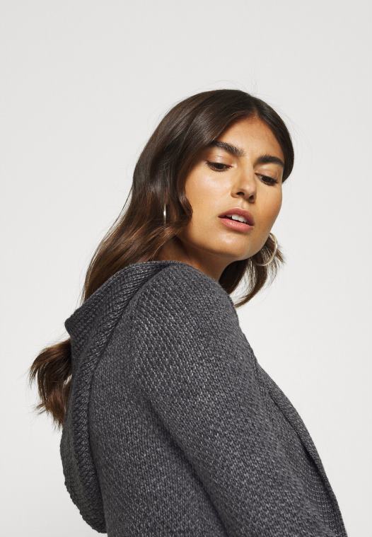 Anna Field kvinner cardigan mørkegrå melange P266L823