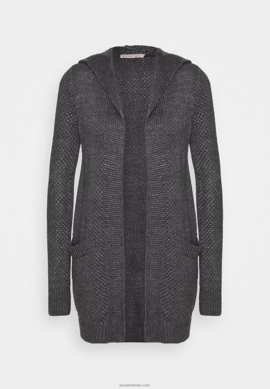 Anna Field kvinner cardigan mørkegrå melange P266L823