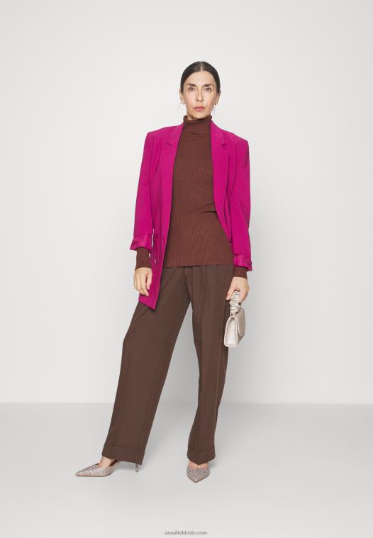 Anna Field kvinner genser mørkebrun P266L837