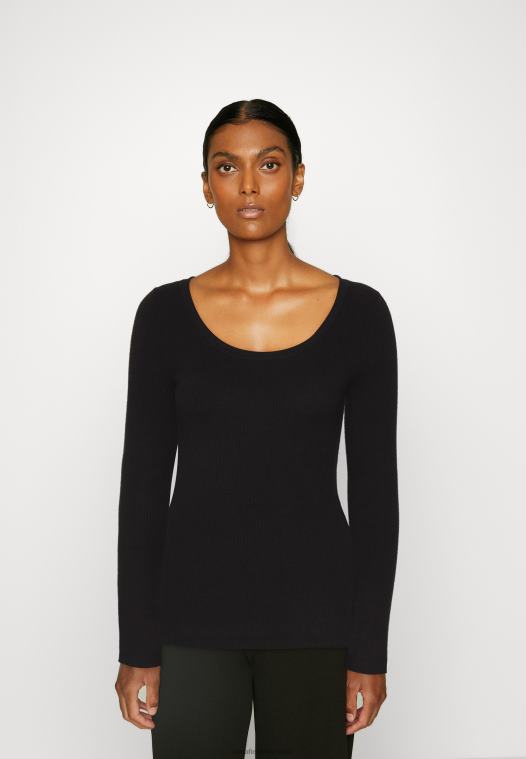 Anna Field kvinner genser med knapp detalj svart P266L848