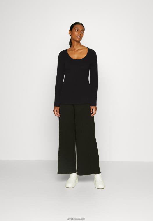 Anna Field kvinner genser med knapp detalj svart P266L848