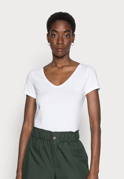 Anna Field kvinner 2 pakke basic t-skjorte hvit/svart P266L300