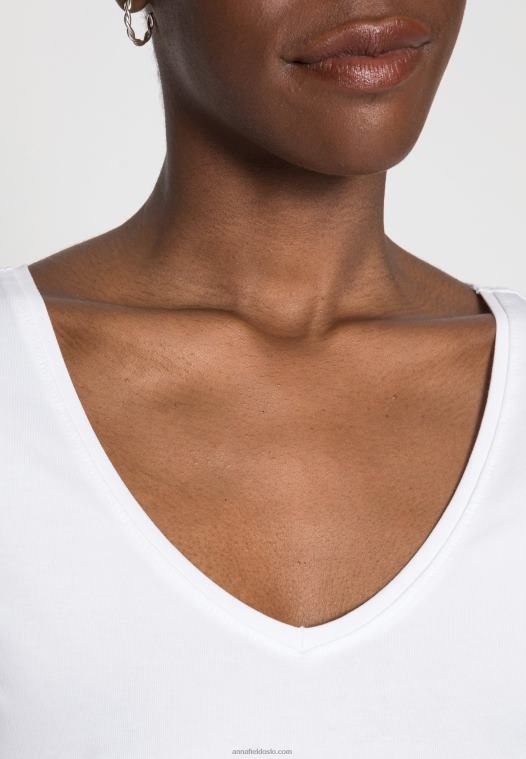 Anna Field kvinner 2 pakke basic t-skjorte hvit/svart P266L300