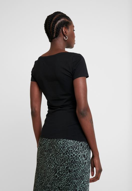 Anna Field kvinner 2 pakke basic t-skjorte svart P266L318