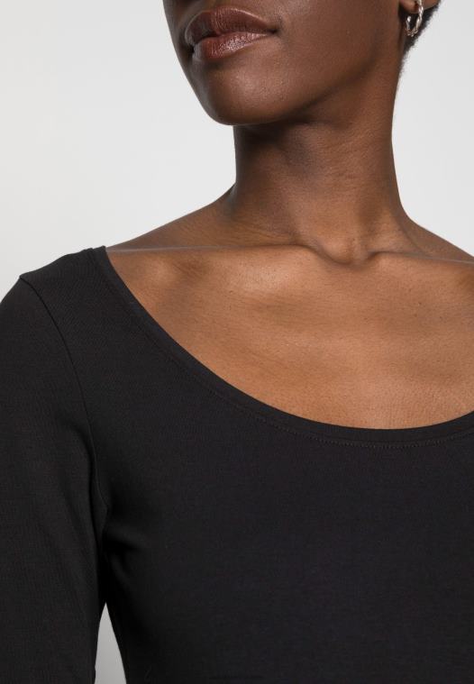 Anna Field kvinner 2 pakke langermet topp svart/svart P266L524