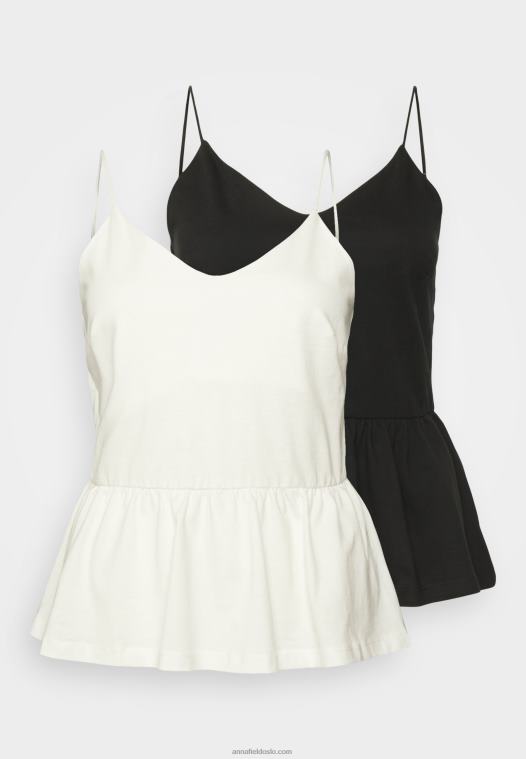 Anna Field kvinner 2 pakke topp svart/hvit P266L427