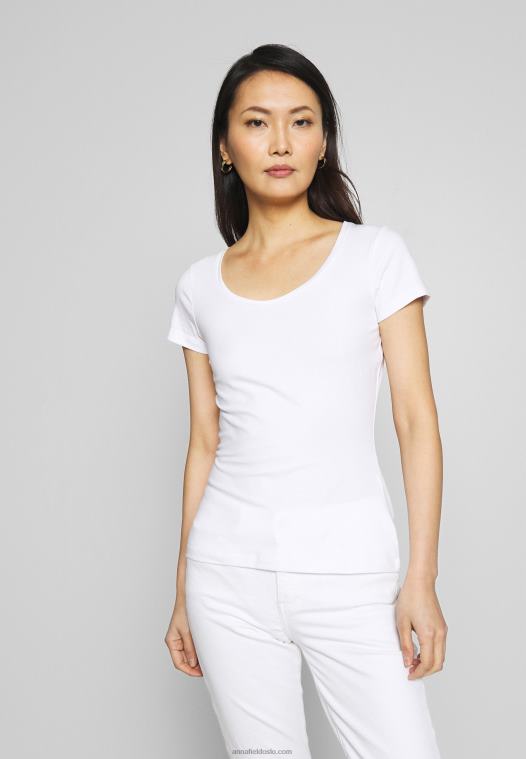 Anna Field kvinner 2er-paknings t-skjorte marine/hvit P266L329