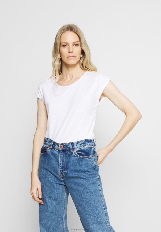 Anna Field kvinner 3-pack basic t-skjorte svart/hvit/flekket lys grå P266L266