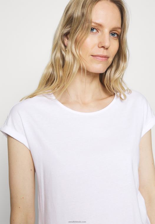 Anna Field kvinner 3 pack basic t-skjorte svart/hvit/mørk rød P266L259