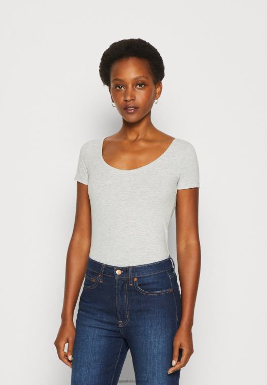 Anna Field kvinner 3-paks basic t-skjorte lilla/hvit/flekkete lysegrå P266L264