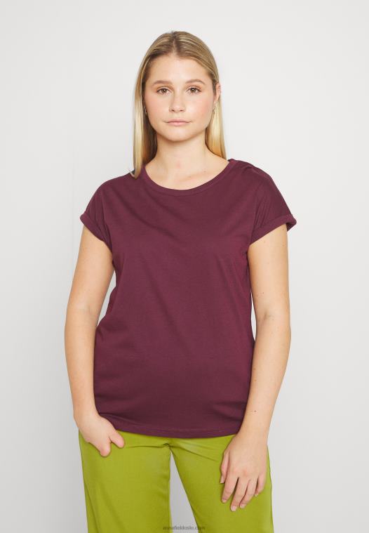 Anna Field kvinner 3-paks basic t-skjorte mørk rød/hvit/svart P266L352