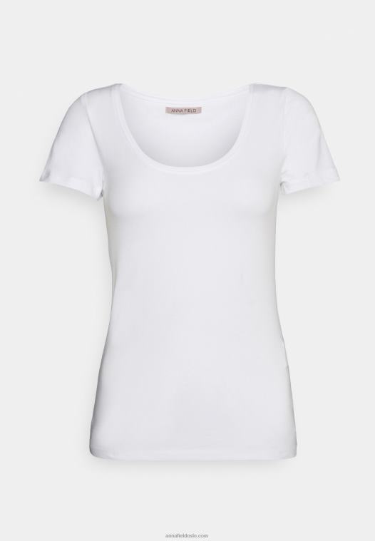 Anna Field kvinner 3-paks basic t-skjorte mørk rød/mørk blå/hvit P266L330