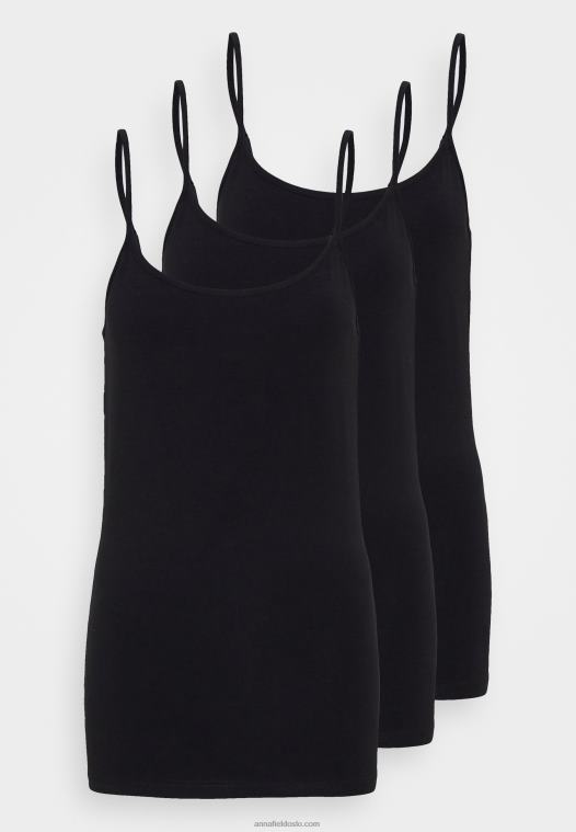 Anna Field kvinner 3er pakke topp svart/svart/svart P266L483