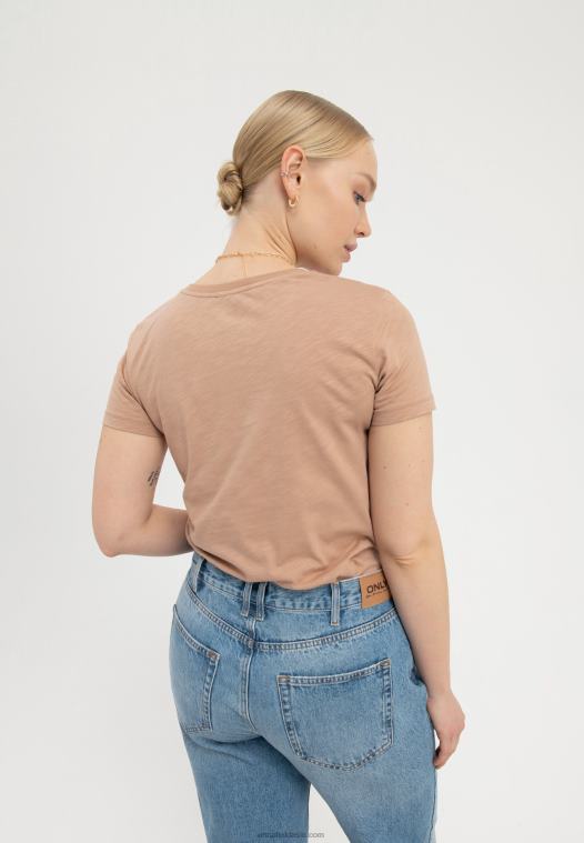 Anna Field kvinner Gjør drømmene dine til live print brun t-skjorte P266L321