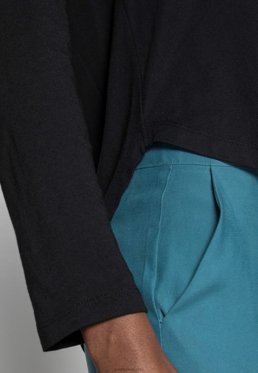 Anna Field kvinner basic langermet topp svart P266L542