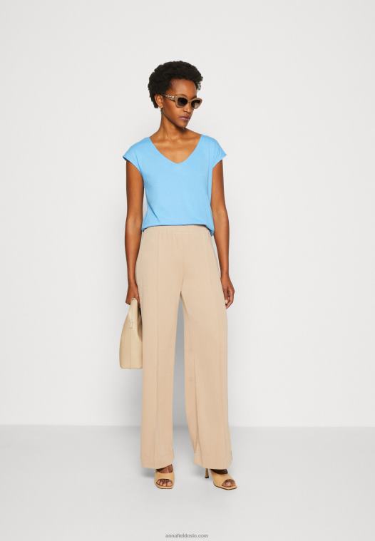 Anna Field kvinner basic t-skjorte blå P266L276