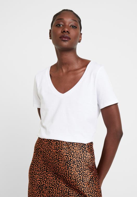 Anna Field kvinner basic t-skjorte hvit P266L247