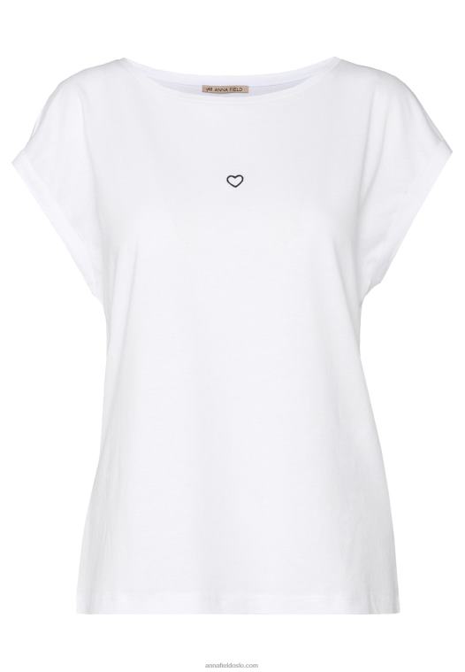 Anna Field kvinner basic t-skjorte hvit P266L280