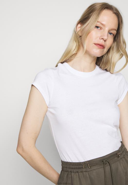 Anna Field kvinner basic t-skjorte hvit P266L304