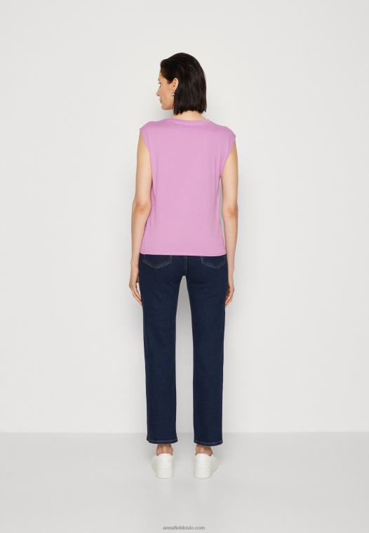 Anna Field kvinner basic t-skjorte lilla P266L363