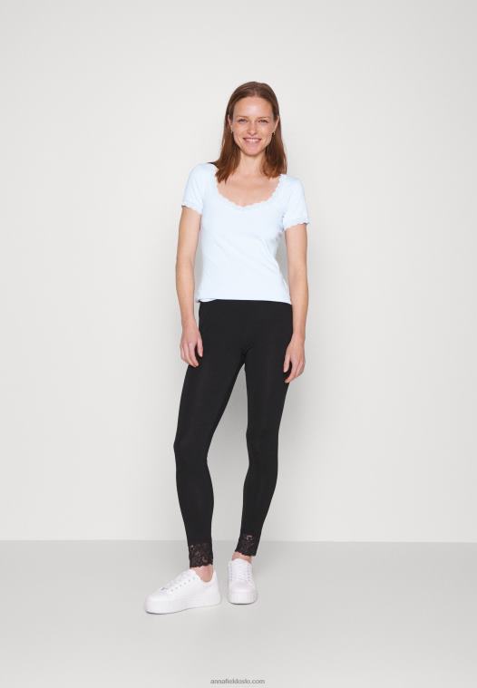 Anna Field kvinner basic t-skjorte lyseblå P266L338