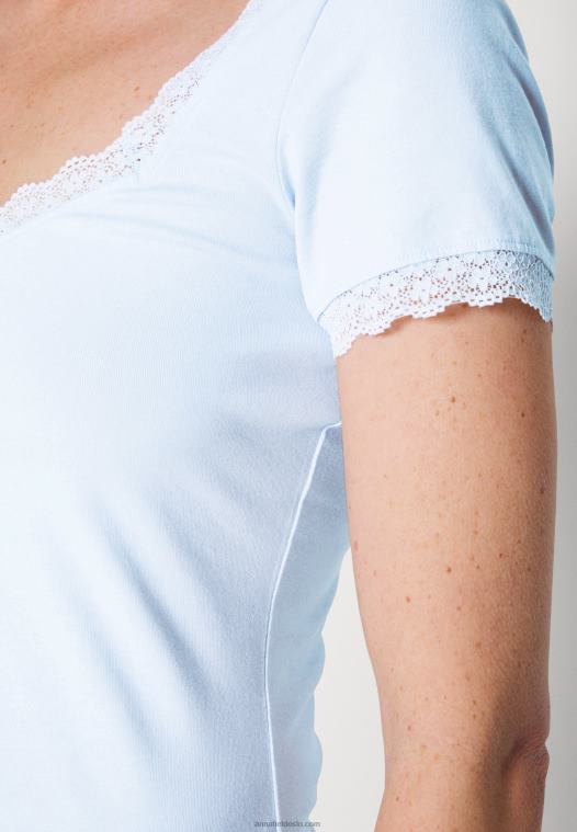 Anna Field kvinner basic t-skjorte lyseblå P266L338