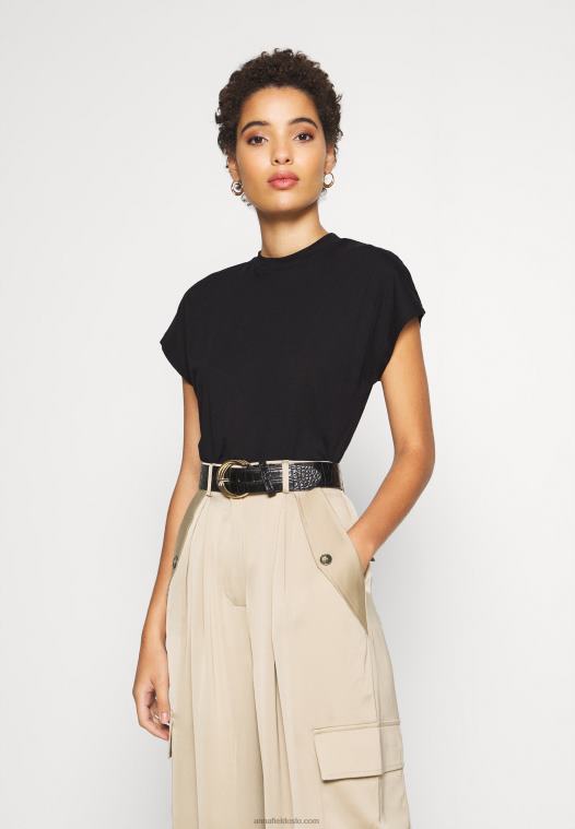 Anna Field kvinner basic t-skjorte svart P266L244