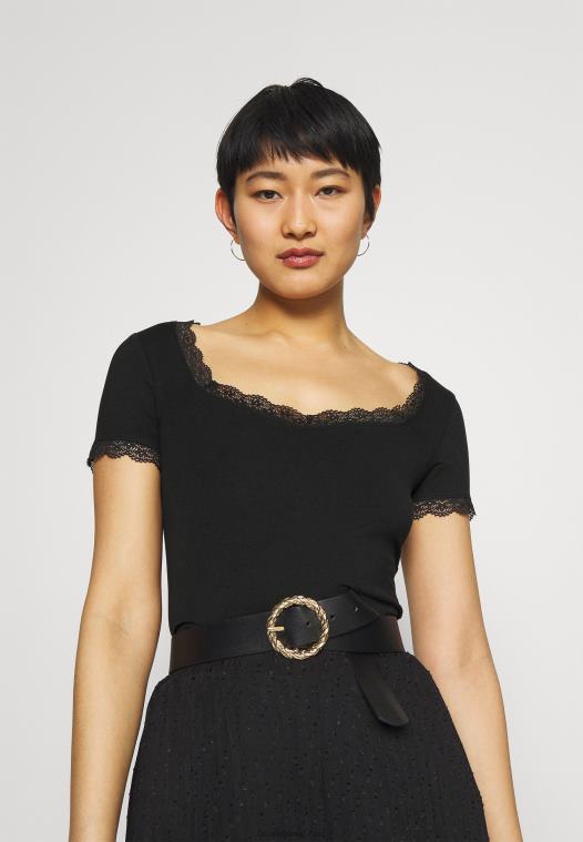 Anna Field kvinner basic t-skjorte svart P266L288